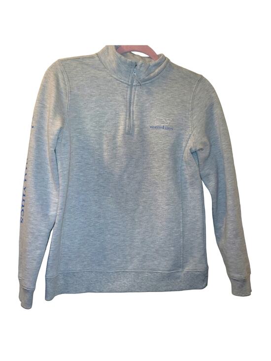 Vineyard Vines Sweaters - Vineyard Vines Womens 1/4 Zip Pullover Sweatshirt Gray/Pink Size XS